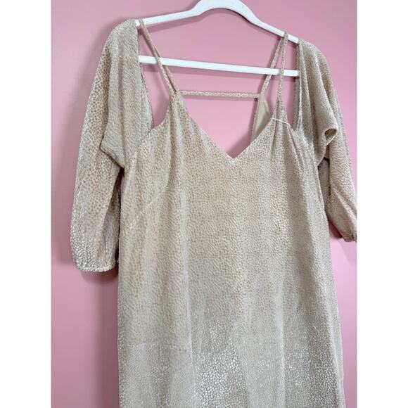 Michelle Mason Sand Cold Shoulder Printed Maxi Dress Size 2/XS - Picture 3 of 8